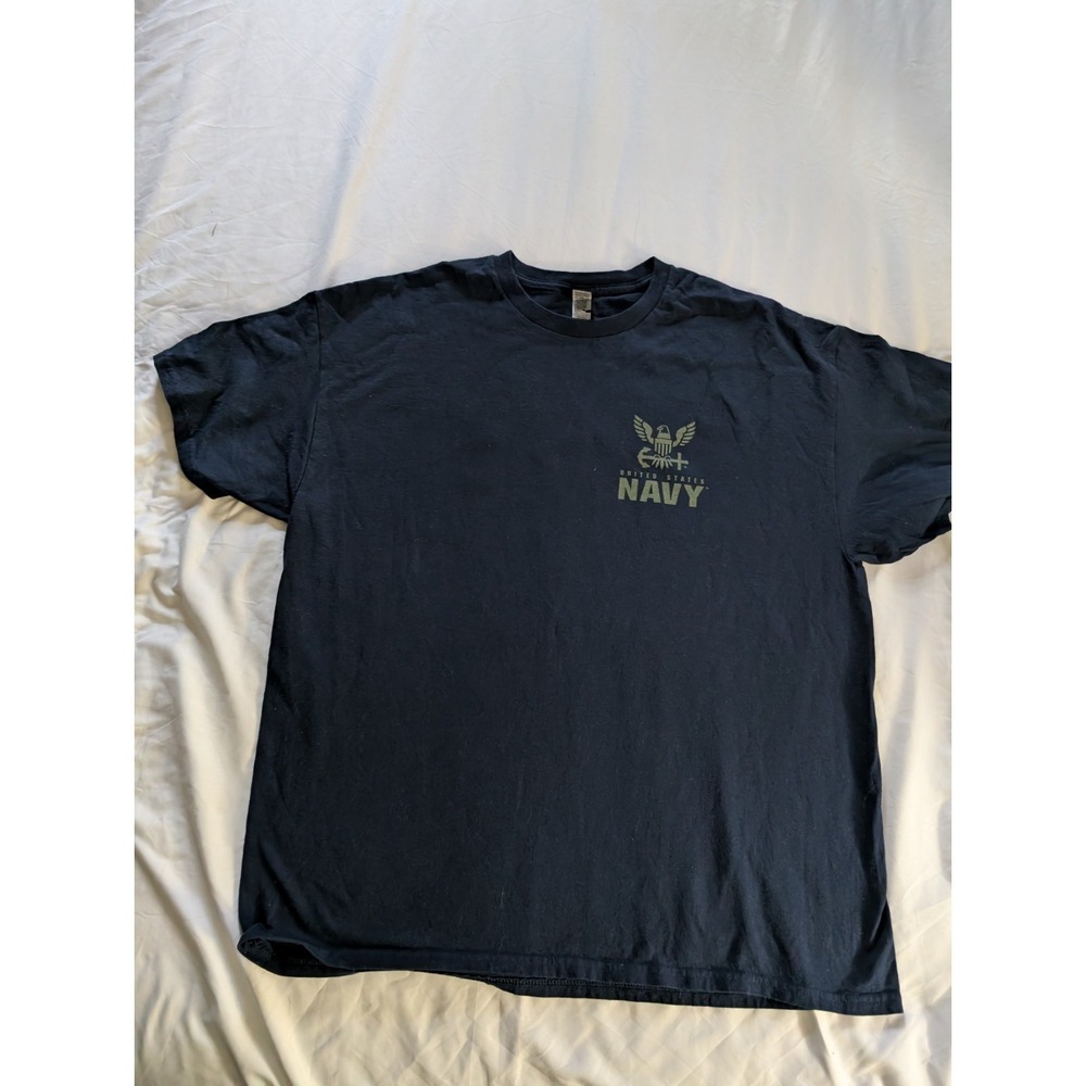 Gildan Blue T-Shirt United States Navy, Size L, Heavy Cotton Anchors Away Tee